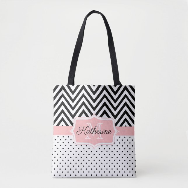 Cute Dots och Chevron Tygkasse (Framsida)