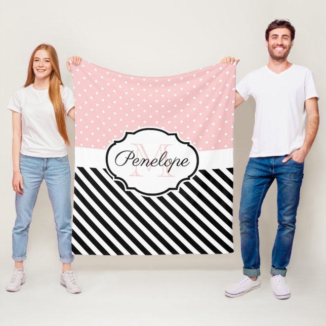 Cute Dots och Rand Fleecefilt (På plats)