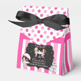 Cute Dots Rosa Girls Tea Party Birthday Tack Presentaskar