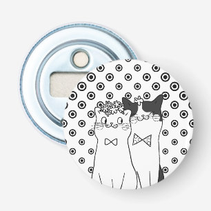 Cute Dotty Cats par i Kärlek Flasköppnare