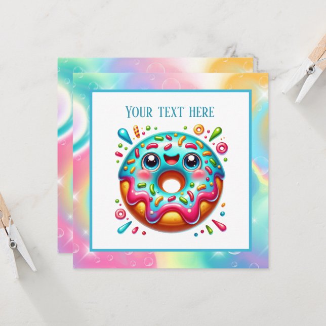 Cute doughnut älskare party inbjudningar (Fram/Back In Situ)