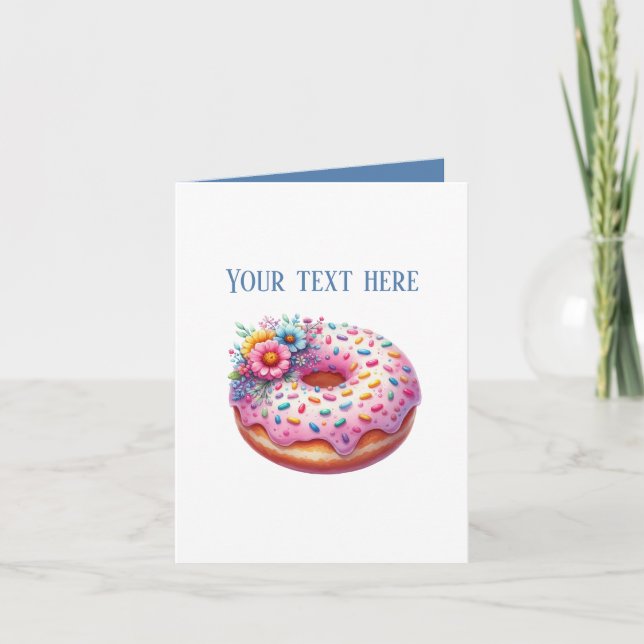 Cute Doughnut Bakery shop customizable Kort (Framsida)