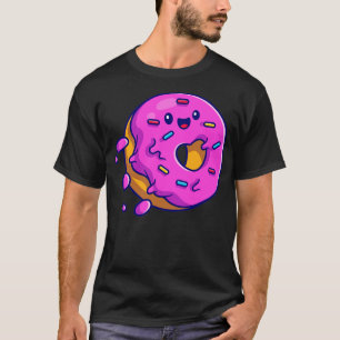 Cute Doughnut Flies Tecknad T Shirt