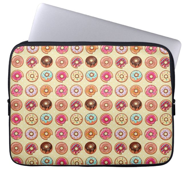 Cute Doughnut Mönster Laptop Fodral (Framsidan)