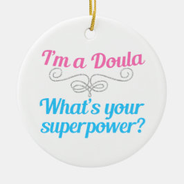 Cute Doula Superhjälte Julgransprydnad Keramik