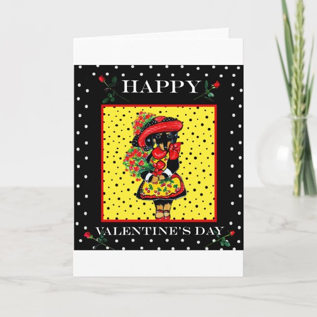 Cute Doxie Valentine Helgkort (Framsida)