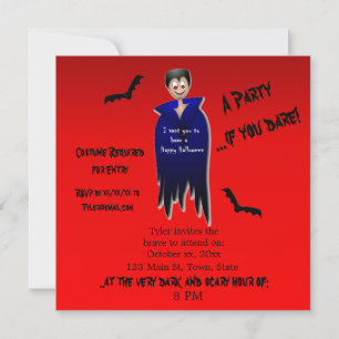 Cute Dracula Halloween Inbjudningar