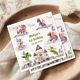 Cute Dragon 1:a födelsedagen Party Pappersservett