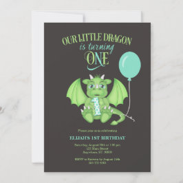 Cute Dragon 1:a födelsedagsinbjudan Inbjudningar