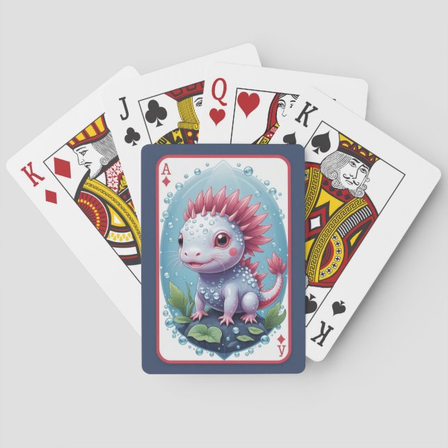 Cute Dragon Axolotl-uppspelningskort Casinokort (Baksidan)