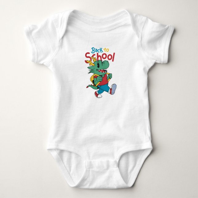 Cute Dragon Back to school Art T Shirt (Framsida)