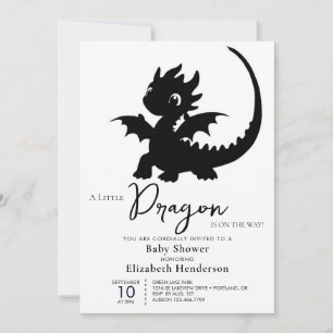 Cute Dragon Boy Shower Inbjudningar