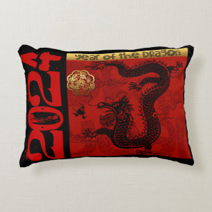 Cute Dragon China Year 2024 Zodiac Birthday AP Prydnadskudde