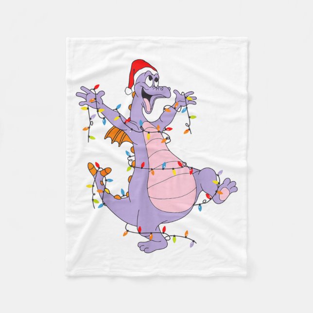 Cute Dragon Christmas Lights Santa Hat Animal Men  Fleecefilt (Framsidan)