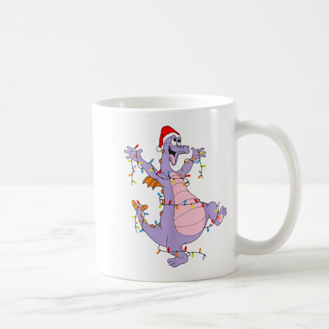 Cute Dragon Christmas Lights Santa Hat Animal Men  Kaffemugg (Höger)