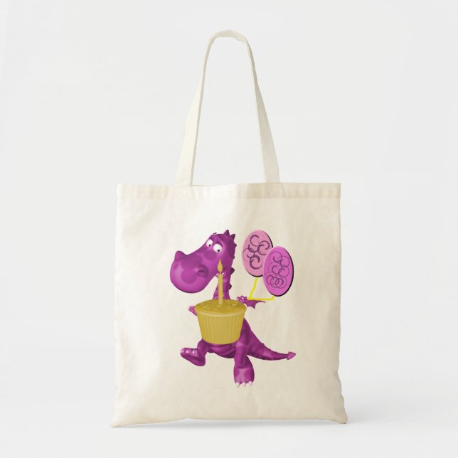 Cute Dragon Cuptårtbubblor Tygkasse (Framsidan)