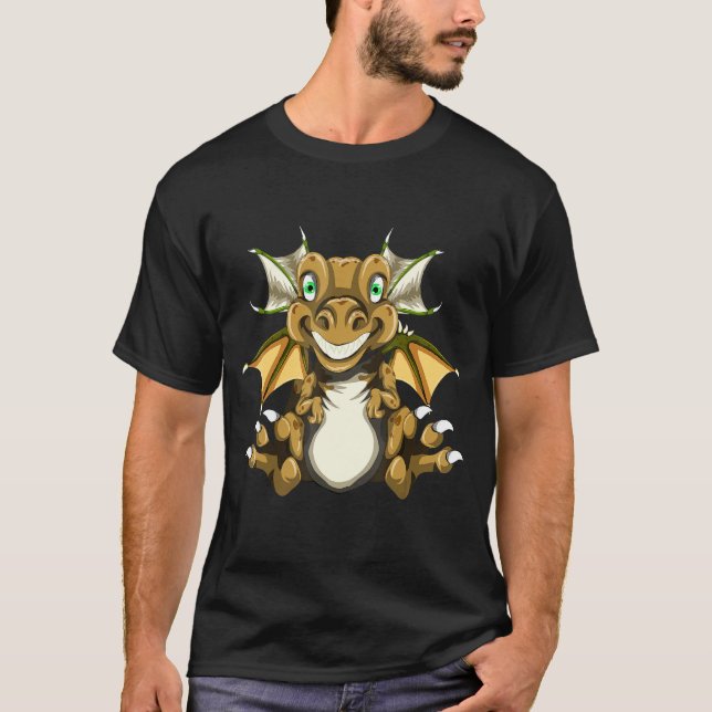 Cute Dragon Flies Mythical Creatagon Dragon T Shirt (Framsida)