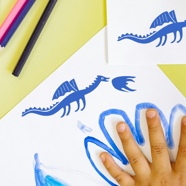 Cute Dragon Frimärke | Flygande dos Stämpel (Skapare uppladdad)