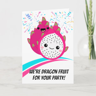 Cute Dragon Fruit Pun Tecknad OSA Kort