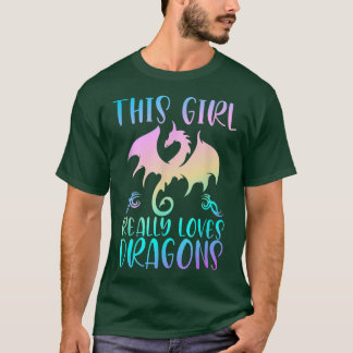 Cute Dragon Gifts Girl Kärlek Dragons Rainbow Drag T Shirt