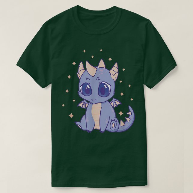 Cute Dragon Kawaii Lila T Shirt (Design framsida)