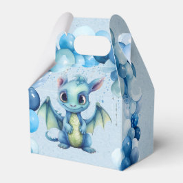 Cute Dragon med Blue Balloons Boy Shower Presentaskar