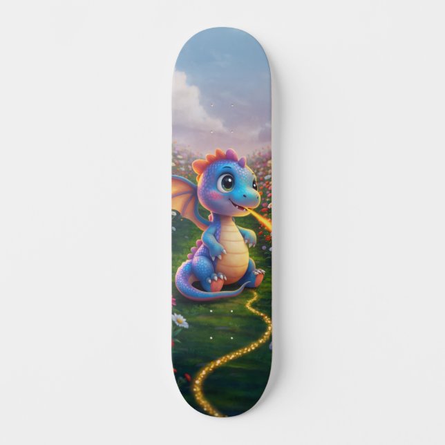 Cute Dragon Mini Skateboard Bräda 18,5 Cm (Framsida)