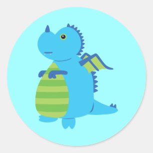 Cute Dragon Runt Klistermärke