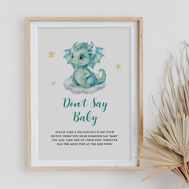 Cute Dragon Säg inte Baby Poster (Skapare uppladdad)