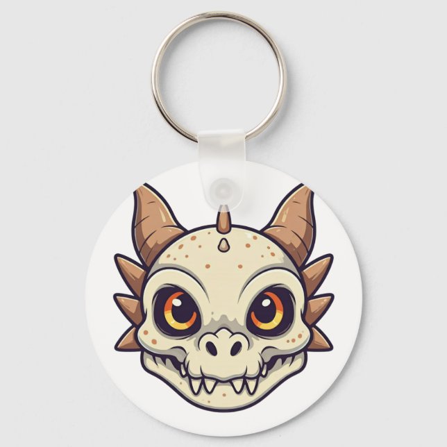 Cute Dragon Skull Nyckelring (Framsida)