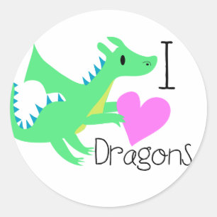 Cute Dragon Stickers Runt Klistermärke
