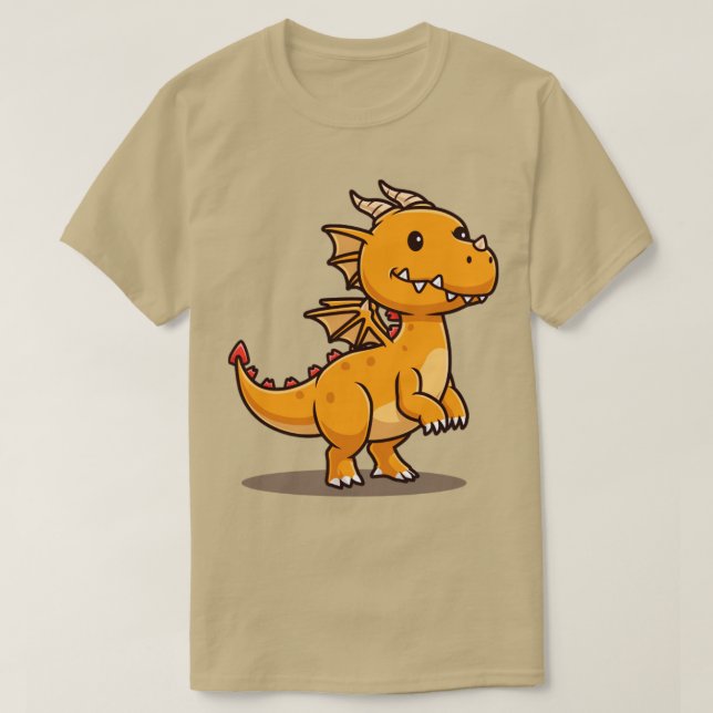 Cute Dragon Tecknad 1 T Shirt (Design framsida)