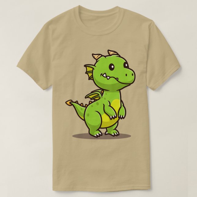 Cute Dragon Tecknad 2 T Shirt (Design framsida)