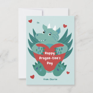 Cute Dragon Valentine Kort