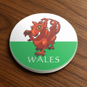 Cute Dragon Wales Welsh Baby Red Dragon Tecknad Underlägg