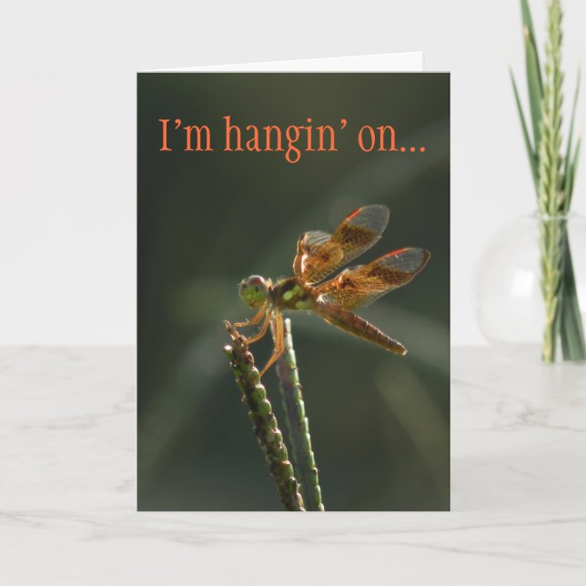 Cute Dragonfly Valentine Card. Helgkort (Framsida)