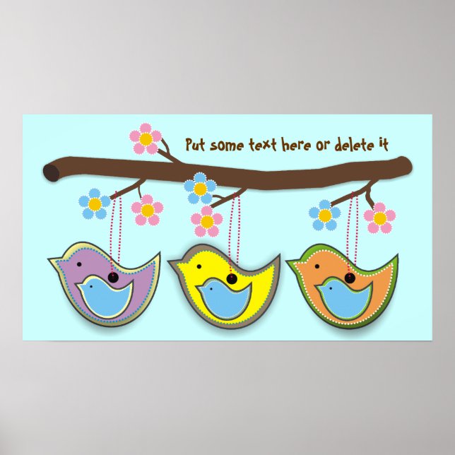 Cute dräktiga fåglar Poster (Framsidan)