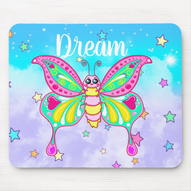 Cute "Dream" Kawaii Butterfly Mouse Pad Musmatta (Framsidan)