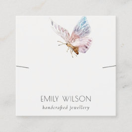Cute Dreamy  Aqua Butterfly Earring Visning Fyrkantigt Visitkort