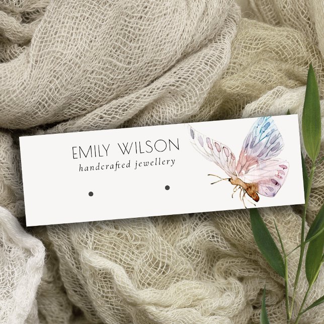Cute Dreamy  Aqua Butterfly Earring Visning Mini Visitkort (Skapare uppladdad)