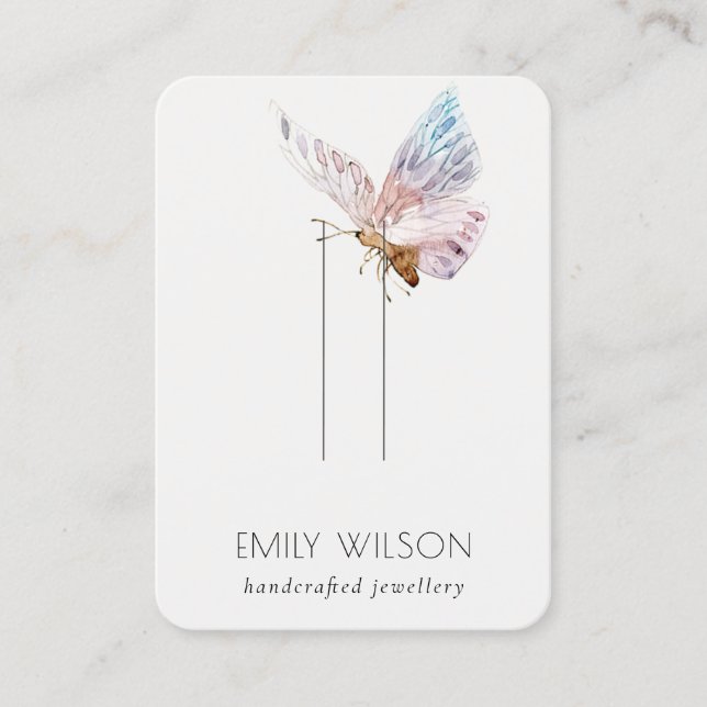 Cute Dreamy  Aqua Butterfly Hairpin Visning Visitkort (Framsida)