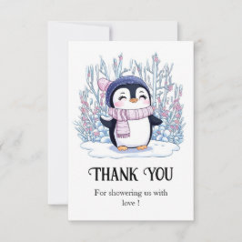 Cute Dreamy Penguin Baby Shower Tack Kort