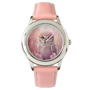 Cute Dreamy Rosa Burrowing Uggla Armbandsur
