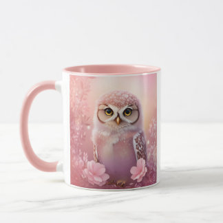 Cute Dreamy Rosa Burrowing Uggla Mugg