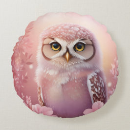 Cute Dreamy Rosa Burrowing Uggla Rund Kudde