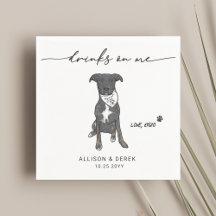 Cute Drinks on Me Pet Bandana Hund Bröllop