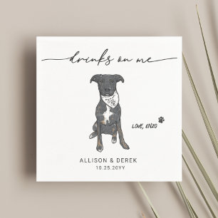 Cute Drinks on Me Pet Bandana Hund Bröllop Pappersservett
