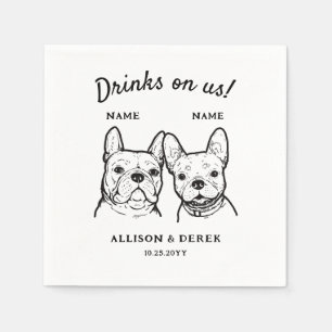 Cute Drinks on US 2 Hundar Bröllop Cocktail Pappersservett