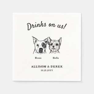 Cute Drinks on US 2 Hundar Bröllop Cocktail Pappersservett
