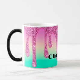 Cute Dripping Glitter Personlig Latte Mugg